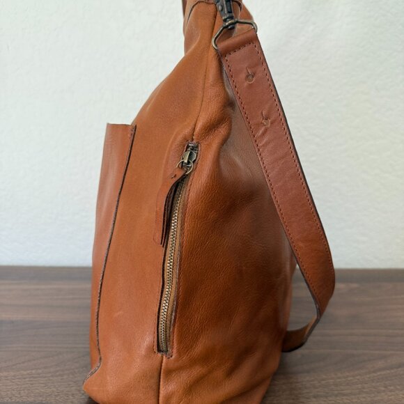 Jo Handbags Leather Shopper Tote - Honey Brown - Picture 3 of 6